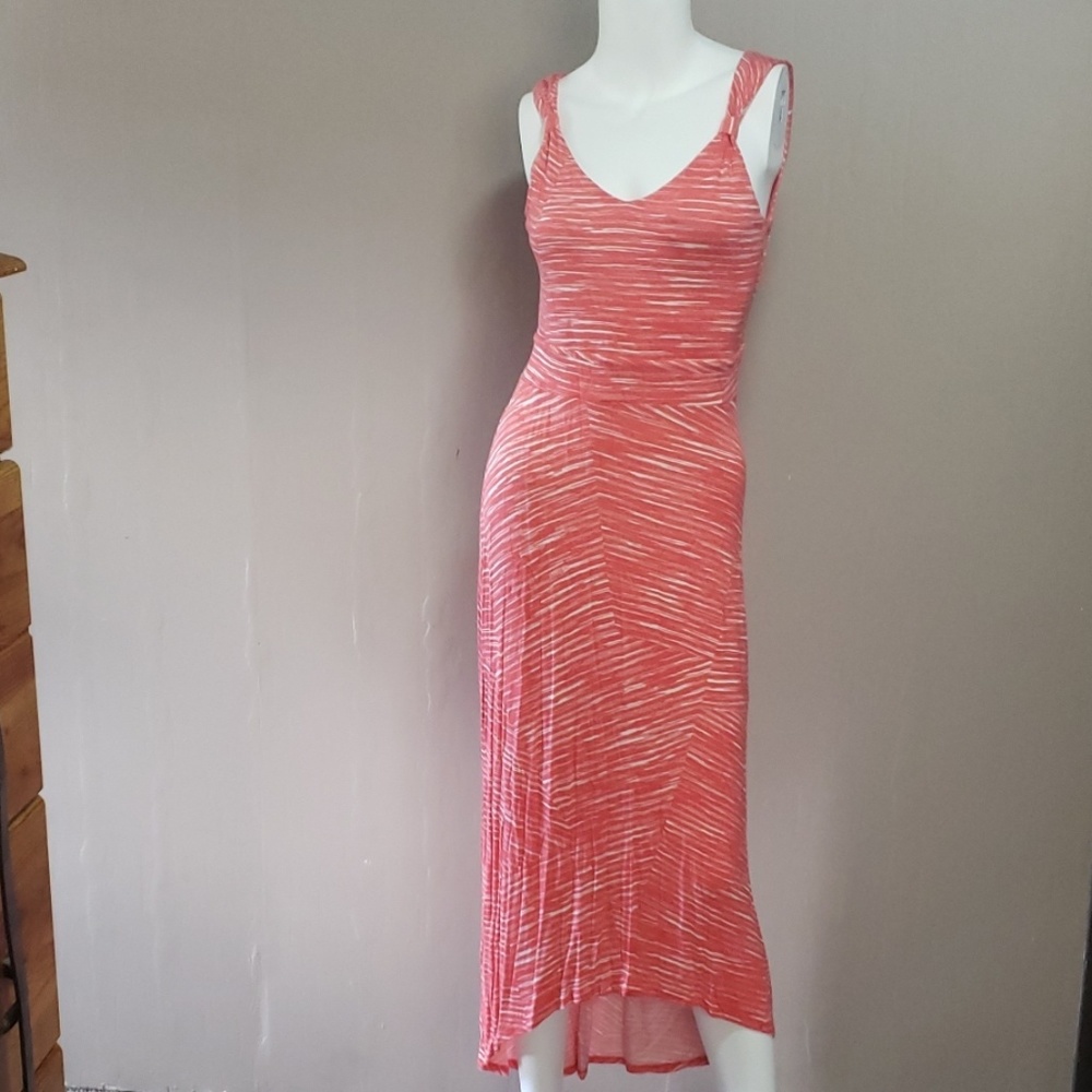 Apt 9 XS P 0 Maxi Dress EUC Coral white XSP